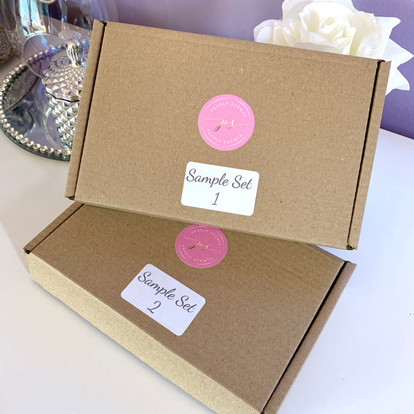 Pearly Scents Wax Melt Sample Box - Wax Melts Samples UK - www.pearlyscents.com - Wax Melts UK - Wax Melt Gift Boxes UK - Wax Melt Gift Set UK